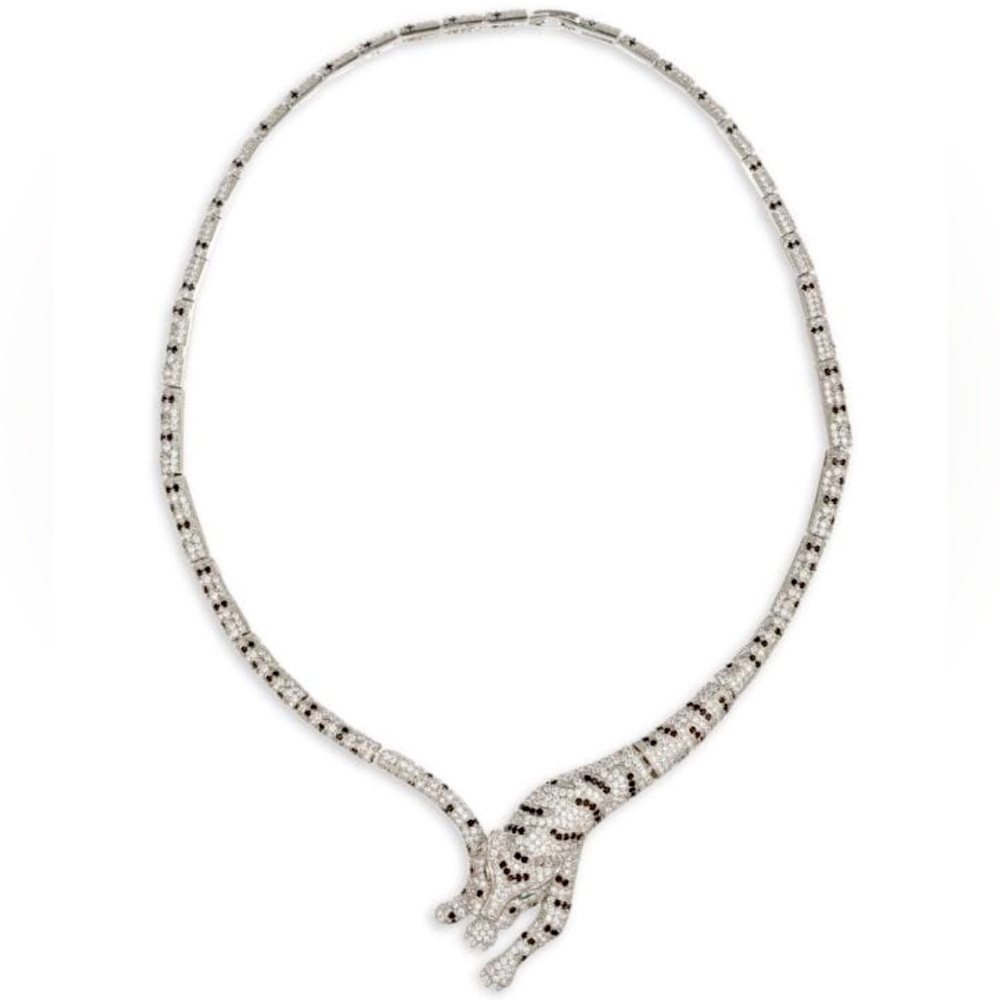 EYECANDY LOS ANGELES - Roxana CZ Leopard Choker Necklace